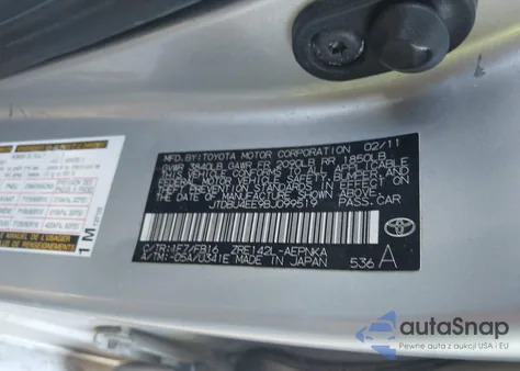 2011 Toyota Corolla Le z USA, uszkodzony, nr VIN JTDBU4EE9BJ099519